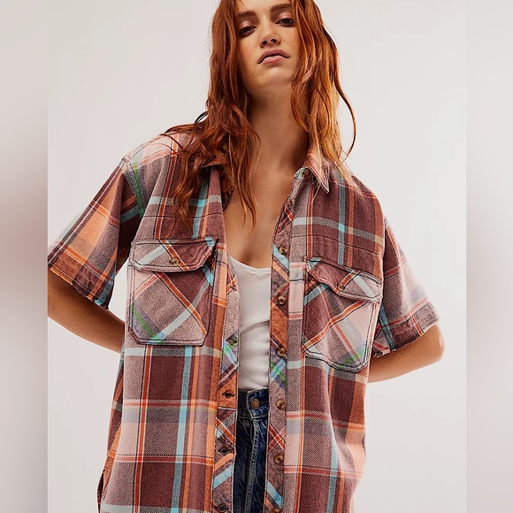 Free People Tops - NEW Free People We The Free Vintage Crush Plaid Shirt